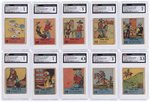 1939 WHITMAN PUBLISHING BIG LITTLE BOOK TOM MIX STRIP CARD LOT OF 14 CGC GRADED.