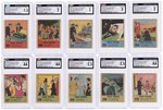 1939 WHITMAN PUBLISHING BIG LITTLE BOOK DAN DUNN STRIP CARD LOT OF 24 CGC GRADED.