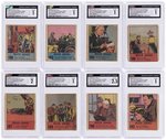 1939 WHITMAN PUBLISHING BIG LITTLE BOOK BUCK JONES STRIP CARD LOT OF 20 CGC GRADED.