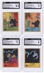 1939 WHITMAN PUBLISHING BIG LITTLE BOOK G-MAN STRIP CARD COMPLETE SUBSET OF 32 CGC GRADED.