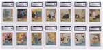 1939 WHITMAN PUBLISHING BIG LITTLE BOOK G-MAN STRIP CARD COMPLETE SUBSET OF 32 CGC GRADED.