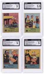 1939 WHITMAN PUBLISHING BIG LITTLE BOOK POPEYE STRIP CARD LOT OF 27 CGC GRADED.