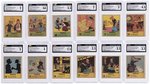 1939 WHITMAN PUBLISHING BIG LITTLE BOOK POPEYE STRIP CARD LOT OF 27 CGC GRADED.