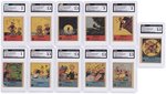 1939 WHITMAN PUBLISHING BIG LITTLE BOOK POPEYE STRIP CARD LOT OF 27 CGC GRADED.