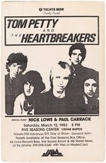 TOM PETTY & THE HEARTBREAKERS CEDAR RAPIDS, IOWA 1983 CONCERT POSTER.