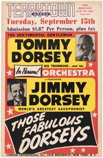 TOMMY AND JIMMY DORSEY TERRYTOWN, NEW YORK 1953 CONCERT POSTER.