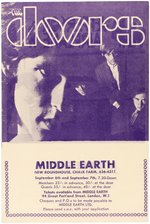 THE DOORS & JEFFERSON AIRPLANE DOUBLE-SIDED MIDDLE EARTH 1968 CONCERT HANDBILL.