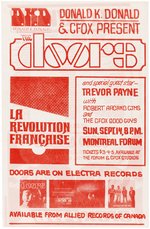 THE DOORS CANADIAN MONTREAL 1969 CONCERT HANDBILL.