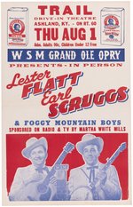 LESTER FLATT, EARL SCRUGGS KENTUCKY 1959 CONCERT POSTER.