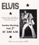 ELVIS PRESLEY LAS VEGAS HITLON 1972 3:00 AM CONCERT POSTER PAIR.