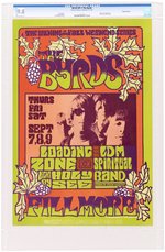 THE BYRDS FILLMORE SAN FRANCISCO, CA 1967 BILL GRAHAM CONCERT POSTER BG-82-OP-1 CGC GRADED 9.8 NM/MINT.