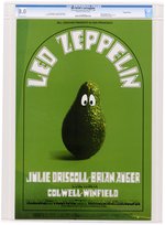 LED ZEPPELIN "AVOCADO" 1969 SAN FRANCISCO, CA BILL GRAHAM CONCERT POSTER BG-170-OP-1 CGC GRADED 8.0 VF.