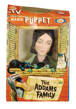 “THE ADDAMS FAMILY MORTICIA” HAND PUPPET IN BOX.