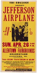 JEFFERSON AIRPLANE 1970 ALLENTOWN FAIRGROUNDS, PENNSYLVANIA CONCERT POSTER.