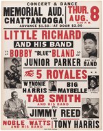 LITTLE RICHARD, BOBBY "BLUE" BLAND, JIMMY REED & MORE CHATTANOOGA, TENNESSEE 1957 CONCERT POSTER.