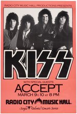 KISS NEW YORK CITY RADIO CITY MUSIC HALL 1982 CONCERT POSTER.