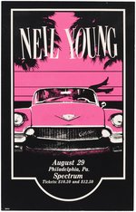 NEIL YOUNG & THE SHOCKING PINKS PHILADELPHIA, PENNSYLVANIA 1983 CONCERT POSTER.