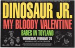 DINOSAUR JR., MY BLOODY VALENTINE UNIVERSITY OF NORTH CAROLINA 1992 CONCERT POSTER.