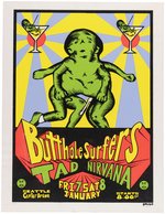 NIRVANA, TAD & BUTTHOLE SURFERS SEATTLE, WA 1994 FINAL U.S. CONCERT POSTER.