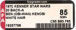 STAR WARS (1978) - BEN (OBI-WAN) KENOBI (WHITE HAIR) 20 BACK-A AFA 85 NM+ (NONE HIGHER IN POP).