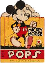 "MICKEY MOUSE POPS" DIE-CUT CANDY FOLDER.