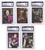 1966 TOPPS BATMAN COLOR PHOTOS/BAT LAFFS COMPLETE CARD SET CGC GRADED.