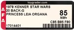 STAR WARS (1978) - PRINCESS LEIA ORGANA 20 BACK-G (BOBA FETT OFFER) AFA 85 NM+ (NONE HIGHER IN POP).