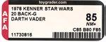 STAR WARS (1978) - DARTH VADER 20 BACK-C (BOBA FETT OFFER) AFA 85 NM+ (SINGLE HIGHEST GRADED).