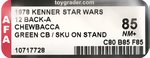 STAR WARS (1978) - CHEWBACCA 12 BACK-A AFA 85 NM+ (GREEN BOWCASTER/SKU ON FOOTER, NONE HIGHER IN POP).