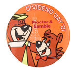 HANNA-BARBERA CHARACTERS ON STOCKHOLDER'S MEETING BUTTON.