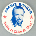 ARCHIE BUNKER LARGE 3" CAMPAIGN BUTTON.