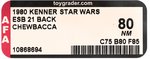 STAR WARS: THE EMPIRE STRIKES BACK (1980) - CHEWBACCA 21 BACK AFA 80 NM.