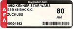 STAR WARS: THE EMPIRE STRIKES BACK (1982) - ZUCKUSS 48 BACK-C AFA 80 NM.