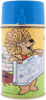 "HAIR BEAR BUNCH" UNUSED METAL LUNCHBOX WITH THERMOS.