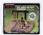 STAR WARS: RETURN OF THE JEDI (1984) - THE JABBA THE HUTT DUNGEON ACTION PLAYSET AFA 80 NM (EV-9D9, AMANAMAN & BARADA).