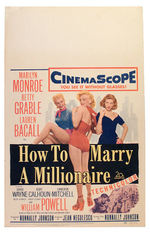 MONROE “HOW TO MARRY A MILLIONAIRE” WINDOW CARD.