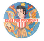 "ELVIS FOR PRESIDENT" BOOK PROMO BUTTON.