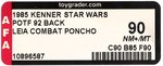 STAR WARS: THE POWER OF THE FORCE (1985) - PRINCESS LEIA ORGANA (COMBAT PONCHO) 92 BACK AFA 90 NM+/MINT (CLEAR BLISTER, SINGLE HIGHEST GRADED).