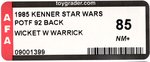 STAR WARS: THE POWER OF THE FORCE (1985) - WICKET W. WARRICK 92 BACK AFA 85 NM+.