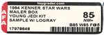 STAR WARS (1984) - YOUNG JEDI KNIGHT KIT SAMPLE W/LOGRAY AFA 85 NM+ (SINGLE HIGHEST GRADED).