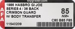 G.I. JOE (1986) - CRIMSON GUARD SERIES 4/36 BACK AFA 85 NM+.