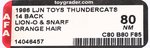 THUNDERCATS (1986) - LION-O & SNARF SERIES 2/14 BACK AFA 80 NM (ORANGE HAIR VARIETY, NONE HIGHER IN POP).