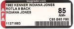 THE ADVENTURES OF INDIANA JONES IN RAIDERS OF THE LOST ARK (1982) - INDIANA JONES SERIES 1/9 BACK AFA 85 NM+ (NONE HIGHER IN POP).