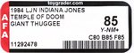 INDIANA JONES AND THE TEMPLE OF DOOM (1984) - GIANT THUGGEE AFA 85 Y-NM+ (NONE HIGHER IN POP).