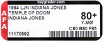 INDIANA JONES AND THE TEMPLE OF DOOM (1984) - INDIANA JONES AFA 80+ Y-NM.