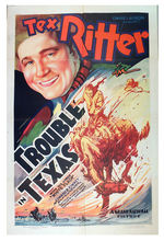 TEX RITTER IN "TROUBLE IN TEXAS" MOVIE POSTER.