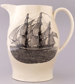 THOMAS JEFFERSON PORTRAIT "HERCULANEUM POTTERY" LIVERPOOL CREAMWARE JUG.