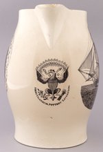 THOMAS JEFFERSON PORTRAIT "HERCULANEUM POTTERY" LIVERPOOL CREAMWARE JUG.