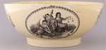 WASHINGTON, FRANKLIN & ADAMS LIVERPOOL CREAMWARE PUNCH BOWL.