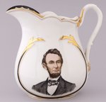 LINCOLN & GRANT HAND PAINTED PORCELAIN PORTRAIT PITCHER.